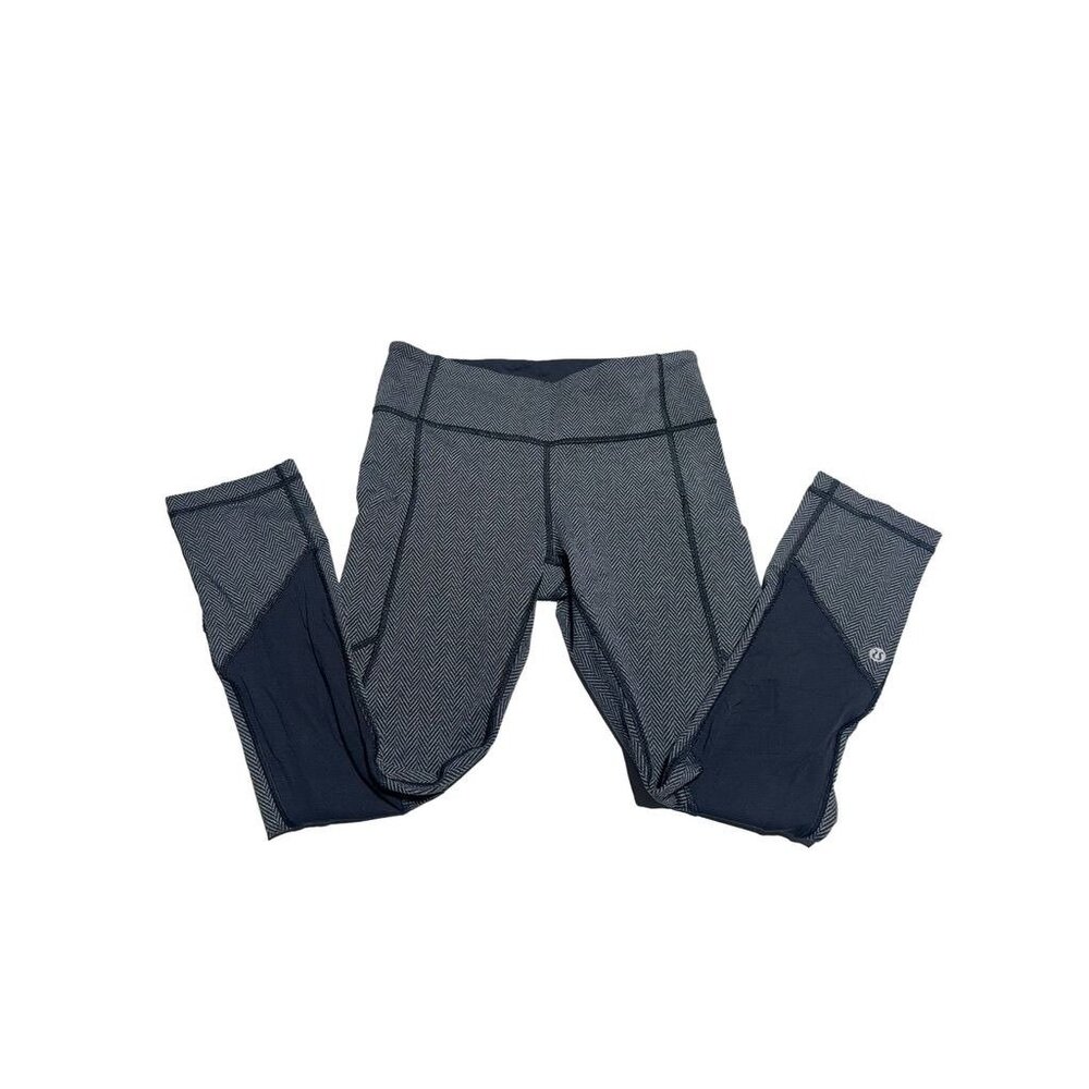 Lululemon Gray Herringbone Cropped Leggings Size 6